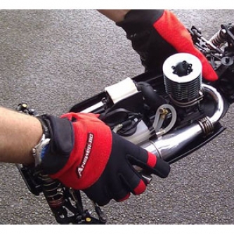 ANSWER-RC PIT GLOVES - RED/BLACK 